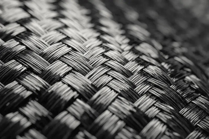 Macro view of woven carbon fibre