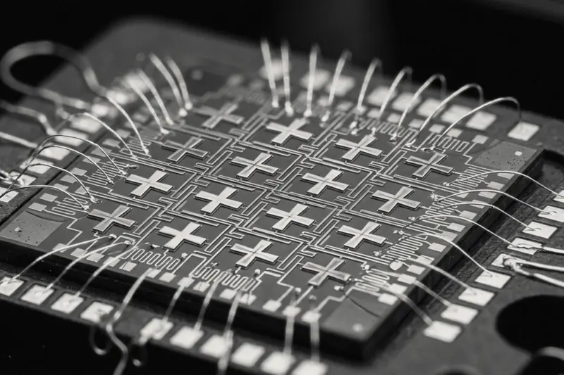 Superconducting qubit chip with gold bond wires